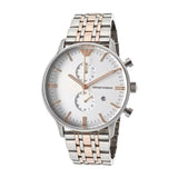 Emporio Armani Men's Chronograph Watch Rose Gold Steel AR0399