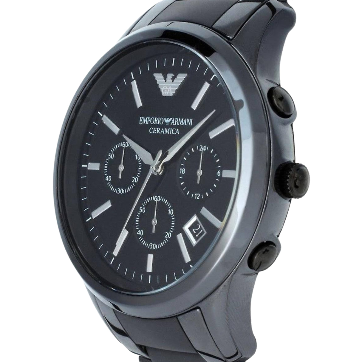 Emporio Armani Men's Chronograph Watch Ceramica Black AR1451