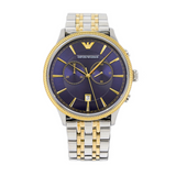 Emporio Armani Men's Watch Chronograph Two Tone Blue AR1847