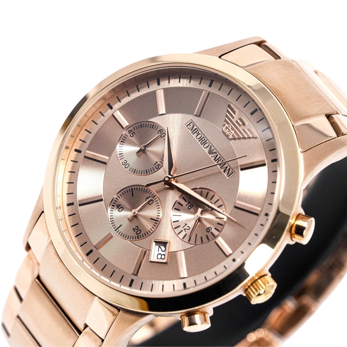 Emporio Armani Men's Chronograph Watch Rose Gold PVD AR2452