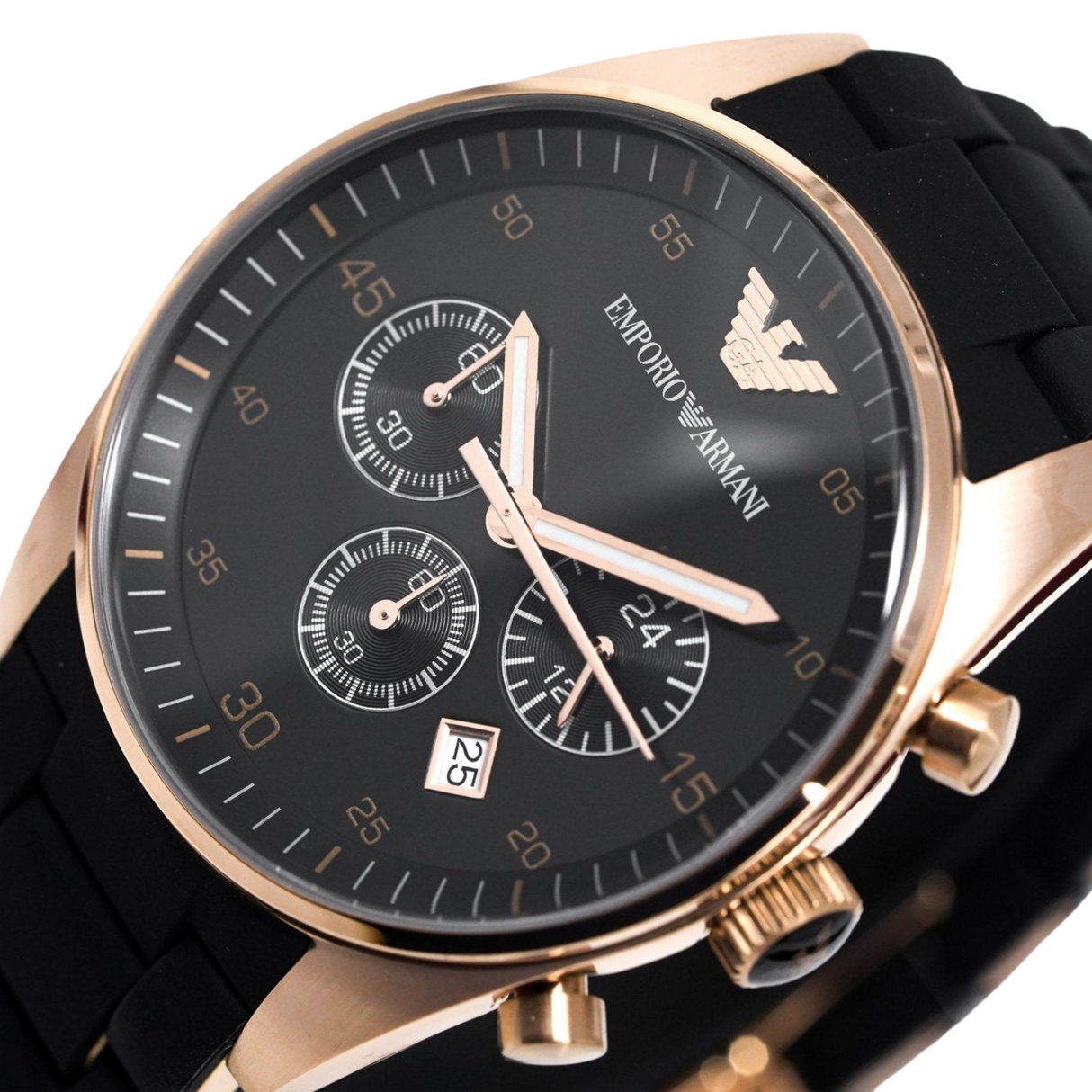 Emporio Armani Sportivo Chronograph Watch Rose Gold PVD AR5906