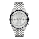 Emporio Armani Men's Tazio Chronograph Watch Silver AR6073