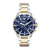 Emporio Armani Watch Men's Chronograph Diver 2 Tone Blue AR11362