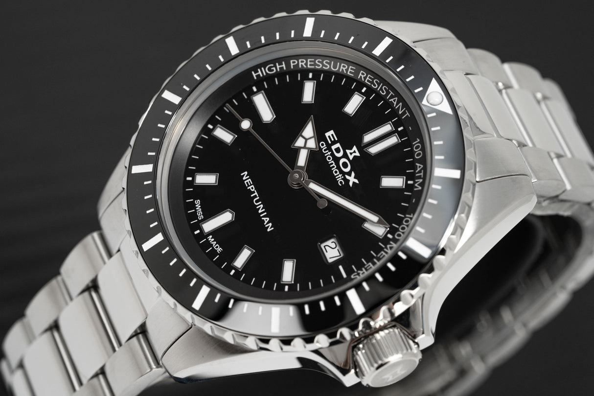 Edox Men's Watch Neptunian Automatic Black 80120-3NM-NIN