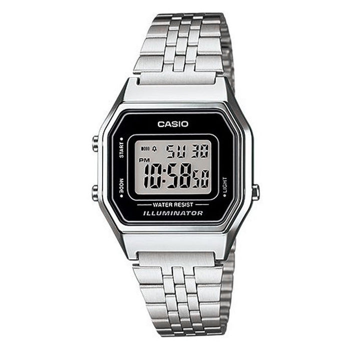 Casio Ladies Watch Digital Vintage Classic Jubilee Silver LA680WA-1DF –  Designer Watch Store