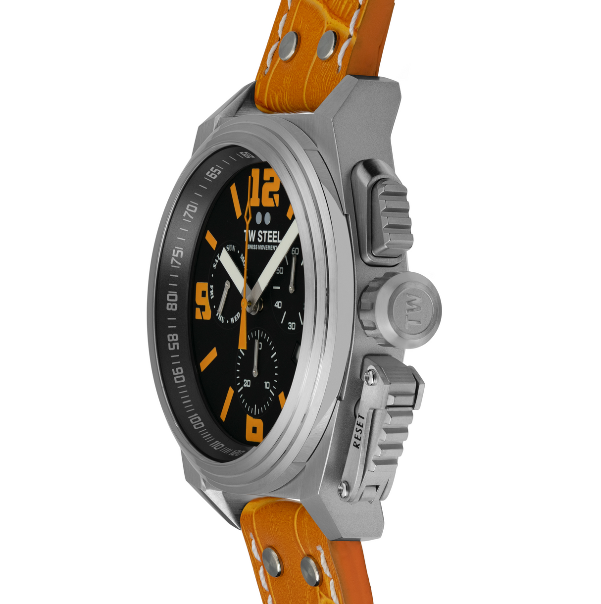 TW Steel Watch Swiss Canteen Chronograph Orange TW1112