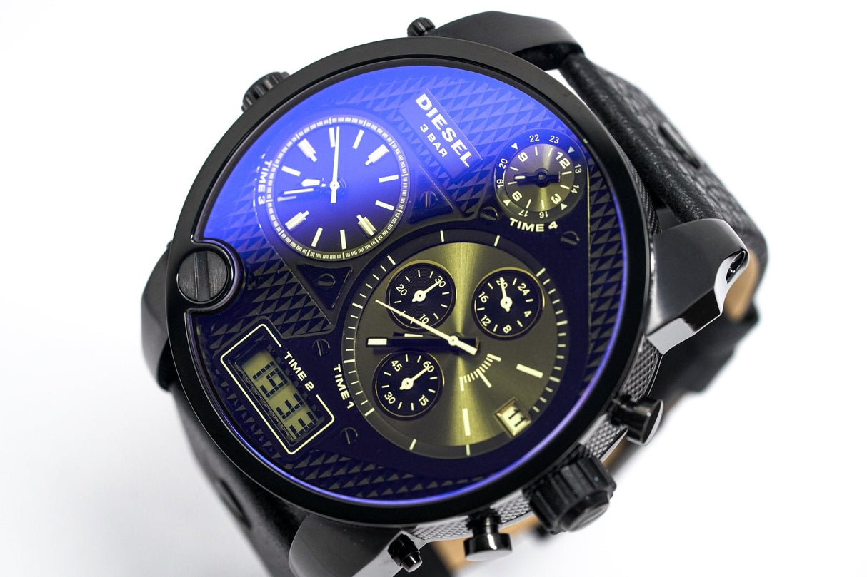 Diesel Men's Chronograph Watch Big Daddy Blue Black - Watches & Crystals