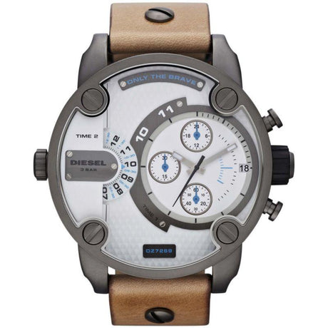 Diesel Men's Chronograph Watch Little Daddy White Brown - Watches & Crystals