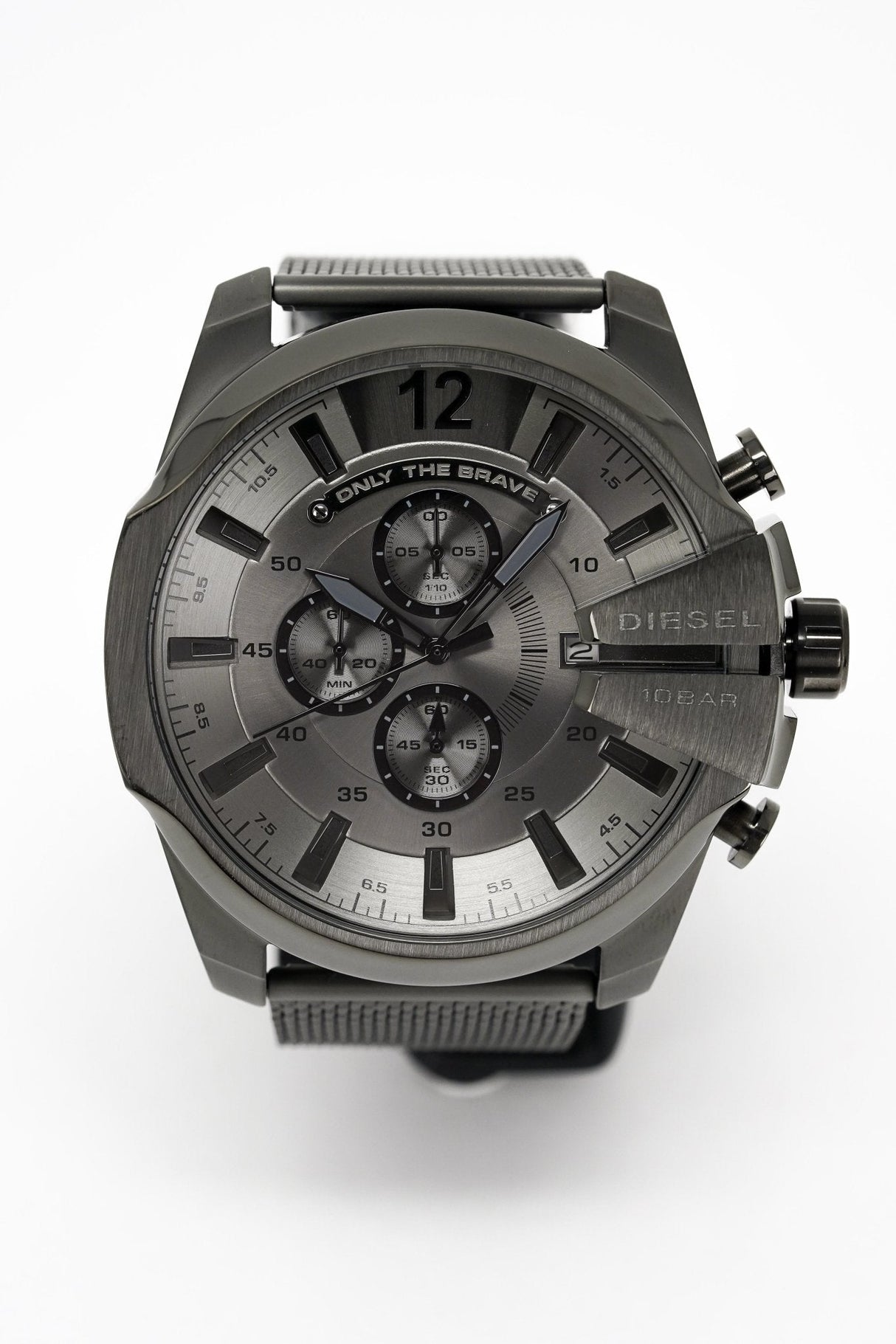 Diesel Men's Chronograph Watch Mega Chief Gunmetal Mesh - Watches & Crystals