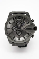 Diesel Men's Chronograph Watch Mega Chief Gunmetal Mesh - Watches & Crystals