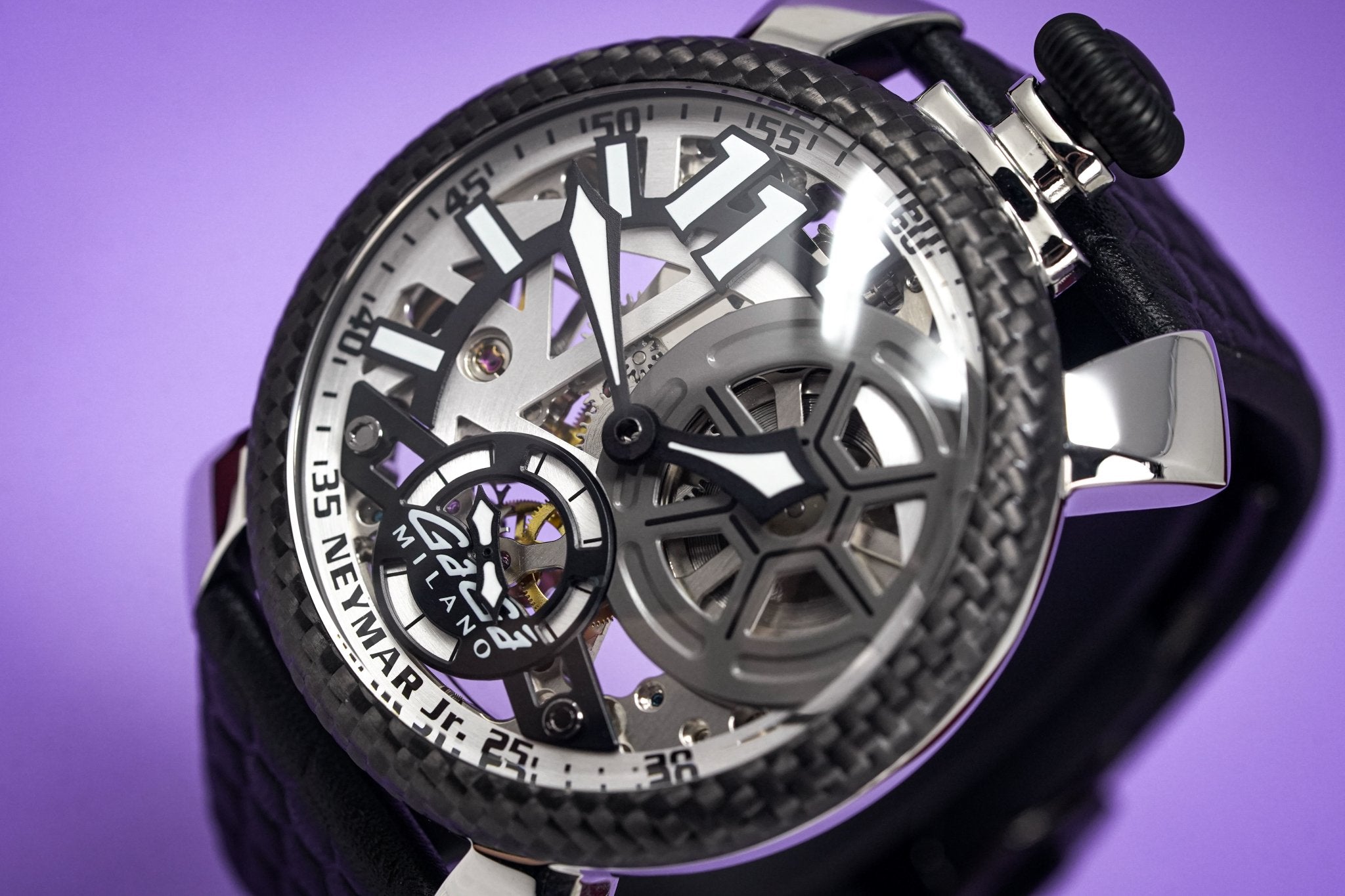 Gaga Milano Watch Neymar Jr. Skeleton Steel Carbon Limited Edition –  Designer Watch Store