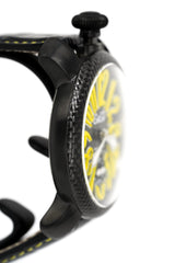 Gagà Milano Watch Manuale 48mm Carbon Fibre Yellow 5016.02 - Watches & Crystals