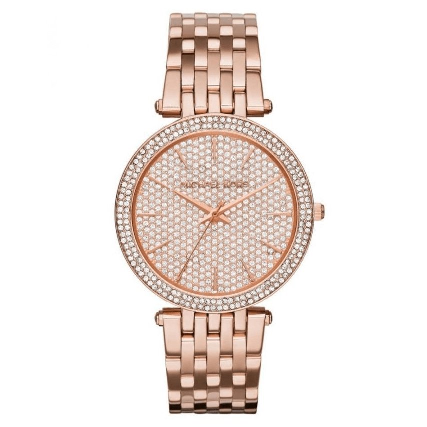 Michael Kors Ladies Watch Darci Rose Gold Pave MK3439 - Watches & Crystals