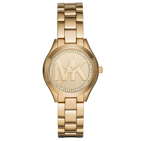 Michael Kors Ladies Watch Mini Slim Runway Yellow Gold MK3477 - Watches & Crystals