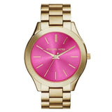 Michael Kors Ladies Watch Slim Runway Gold Pink MK3264 - Watches & Crystals