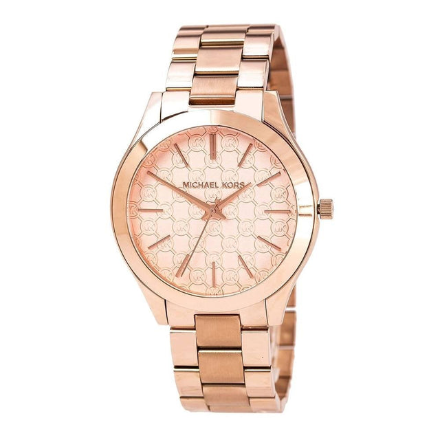 Michael Kors Ladies Watch Slim Runway Rose Gold Motif MK3336 - Watches & Crystals