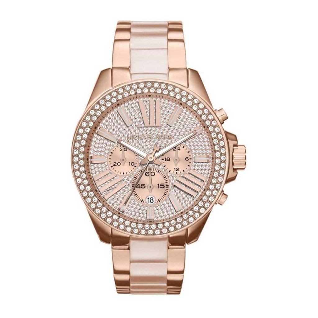 Michael Kors Ladies Watch Rose Gold Chronograph Wren MK6096