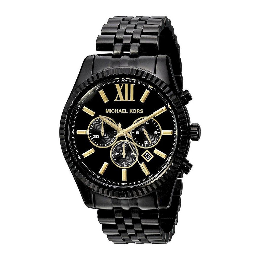 Michael Kors Watch Lexington Chronograph Black/Gold MK8603