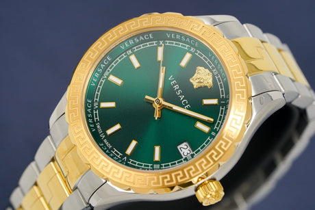 Versace Ladies Hellenyium Two-Tone Green V12050015 - Watches & Crystals