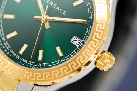 Versace Ladies Hellenyium Two-Tone Green V12050015 - Watches & Crystals