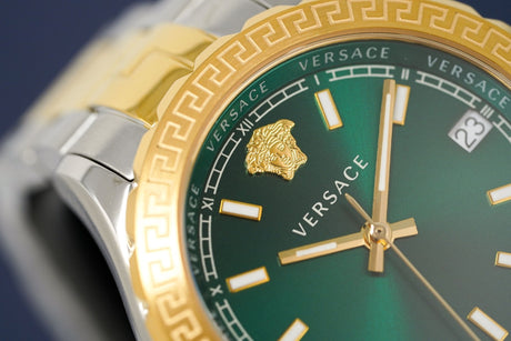 Versace Ladies Hellenyium Two-Tone Green V12050015 - Watches & Crystals