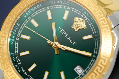 Versace Ladies Hellenyium Two-Tone Green V12050015 - Watches & Crystals