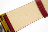 Versace Ladies Watch Greca Logo Gold Red Leather VEVH00420 - Watches & Crystals