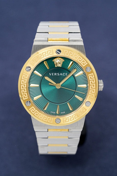 Versace Ladies Watch Greca Logo Two-Tone Green VEVH00720 - Watches & Crystals