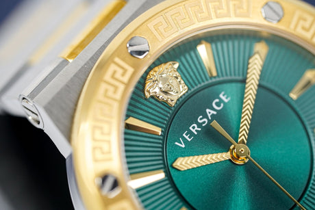 Versace Ladies Watch Greca Logo Two-Tone Green VEVH00720 - Watches & Crystals