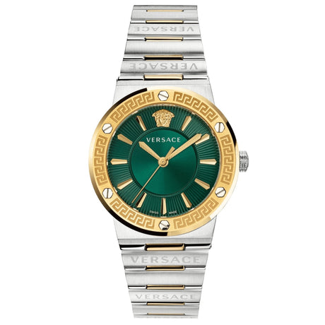 Versace Ladies Watch Greca Logo Two-Tone Green VEVH00720 - Watches & Crystals