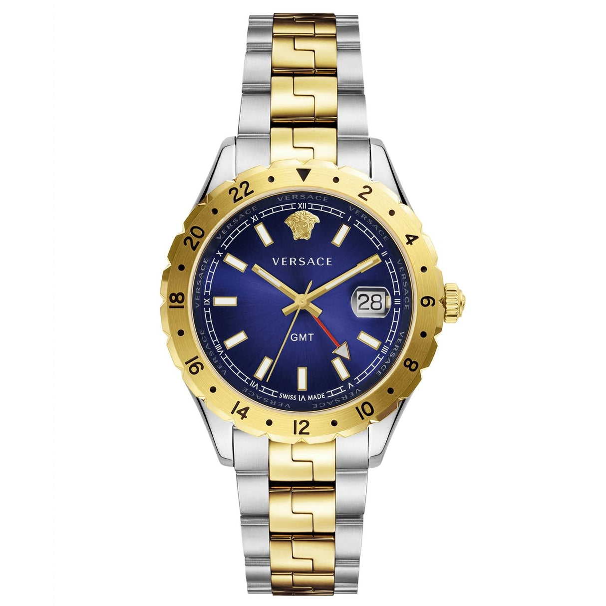 Versace Men's Watch Hellenyium GMT Two-Tone Blue V11060017 - Watches & Crystals